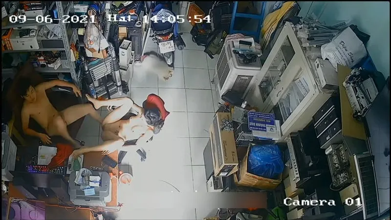 Cô vợ chồng yêu vụng trộm trong của hàng máy tính